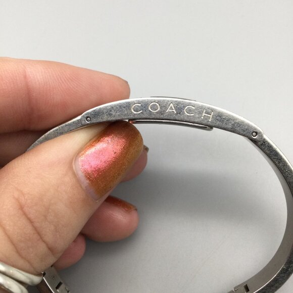 Coach Watch Women 13mm Silver Tone Black Dial Swiss Made New Battery 7" - Picture 11 of 14